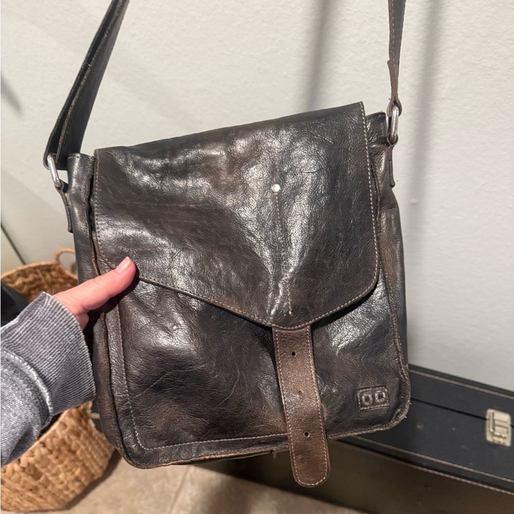 Bed Stu Dark Leather Crossbody Bag